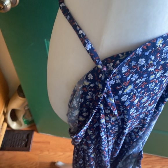 🎉HP🎉Madewell Ruffled-Edge Midi Wrap Skirt, Harvest Vine Blue - Picture 8 of 12